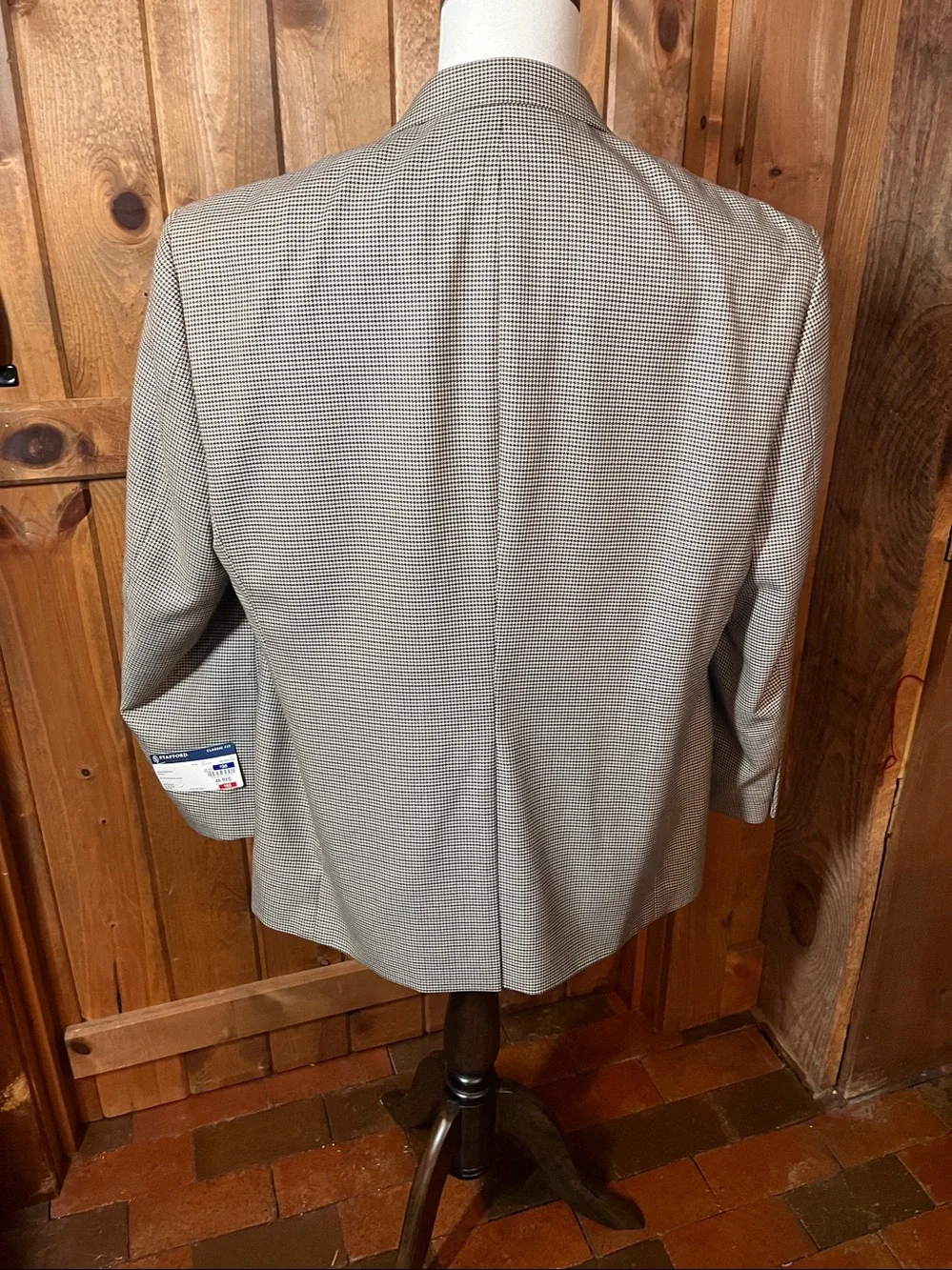 Stafford classic fit 46R houndstooth blazer NWT 3260